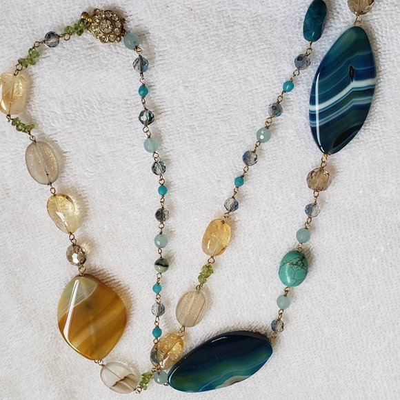 Anthropologie Long Necklace Glass Beads - Picture 1 of 2